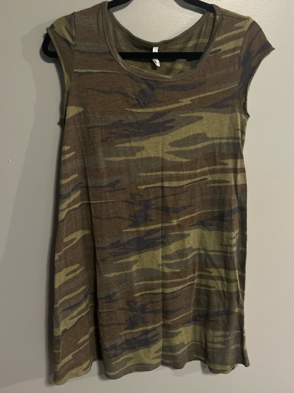 Z Supply Olive & Brown Camo Short Sleeve Kids Dress